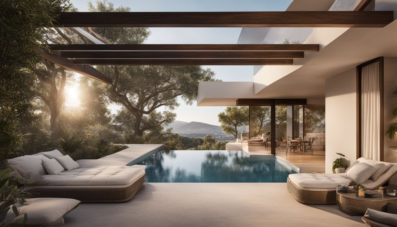 The photo features a stunning villa set against the beautiful landscape of Javea, captured with a high-quality camera.